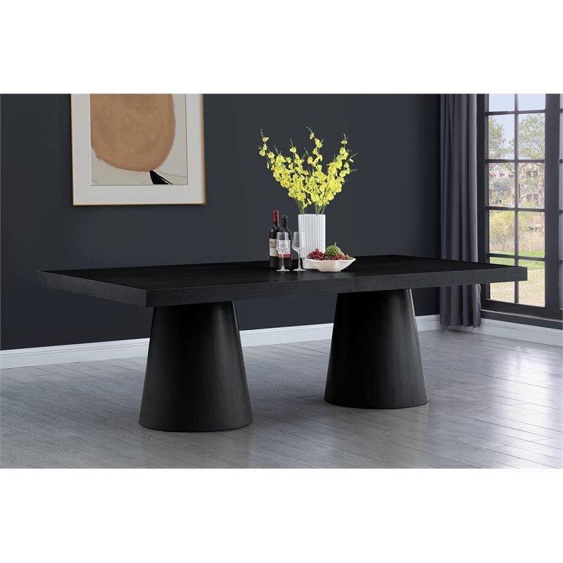 Pemberly Row Modern / Contemporary Black Oak Veneer Dining Table