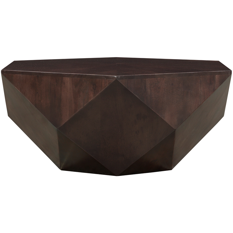 Pemberly Row Contemporary Brown Oak Veneer Coffee Table - 40