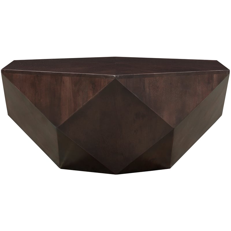Pemberly Row Contemporary Brown Oak Veneer Coffee Table - 40