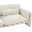 Pemberly Row Contemporary Soft Cream Velvet Fabric Sofa - 86