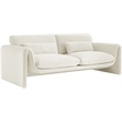 Pemberly Row Contemporary Soft Cream Velvet Fabric Sofa - 86
