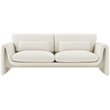 Pemberly Row Contemporary Soft Cream Velvet Fabric Sofa - 86