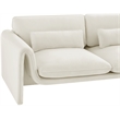 Pemberly Row Contemporary Soft Cream Velvet Fabric Sofa - 86