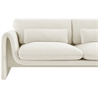 Pemberly Row Contemporary Soft Cream Velvet Fabric Sofa - 86