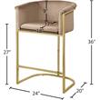 Pemberly Row Contemporary Upholstered Beige Velvet Stool - 23.5