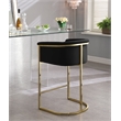 Pemberly Row Contemporary Upholstered Black Velvet Stool - 23.5