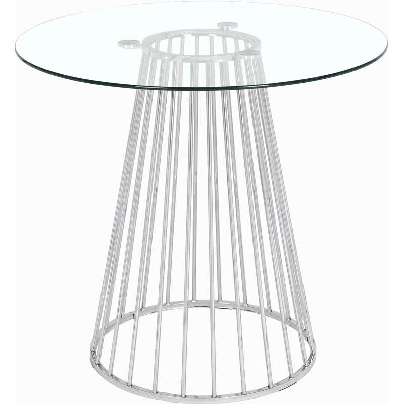 Pemberly Row Contemporary Counter Height Table in Chrome - 40