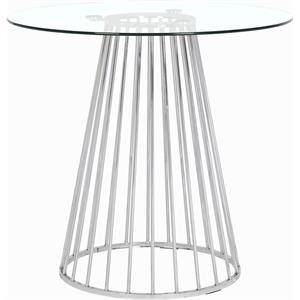 Pemberly Row Contemporary Counter Height Table in Chrome - 40&quotW x 40&quotD x 37&quotH