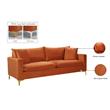 Pemberly Row Modern Upholstered Cognac Velvet Sofa - 81.5