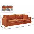 Pemberly Row Modern Upholstered Cognac Velvet Sofa - 81.5