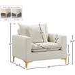 Pemberly Row Contemporary Upholstered Cream Velvet Chair - 36
