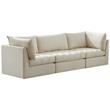 Pemberly Row Contemporary Soft Cream Velvet Modular Sofa - 103