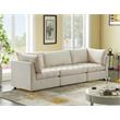Pemberly Row Contemporary Soft Cream Velvet Modular Sofa - 103