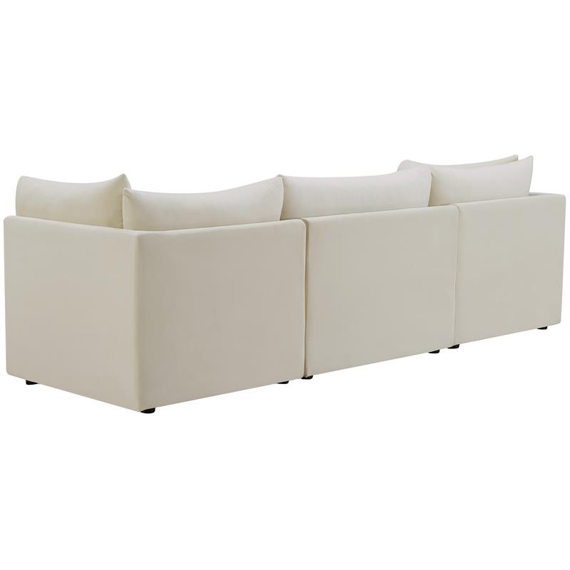 Pemberly Row Contemporary Soft Cream Velvet Modular Sofa - 103