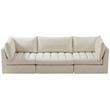 Pemberly Row Contemporary Soft Cream Velvet Modular Sofa - 103