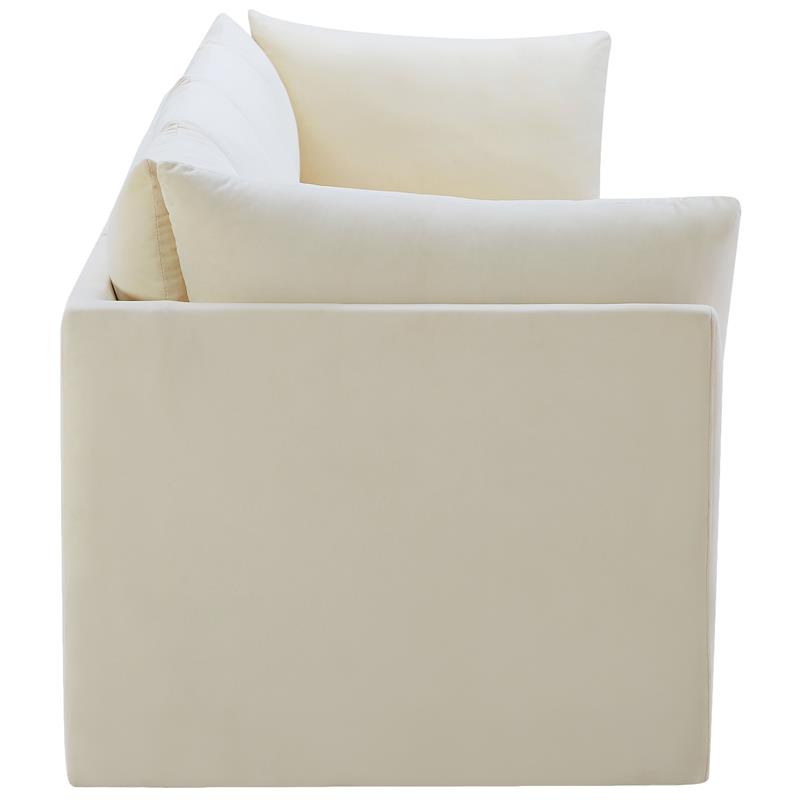 Pemberly Row Contemporary Soft Cream Velvet Modular Sofa - 103