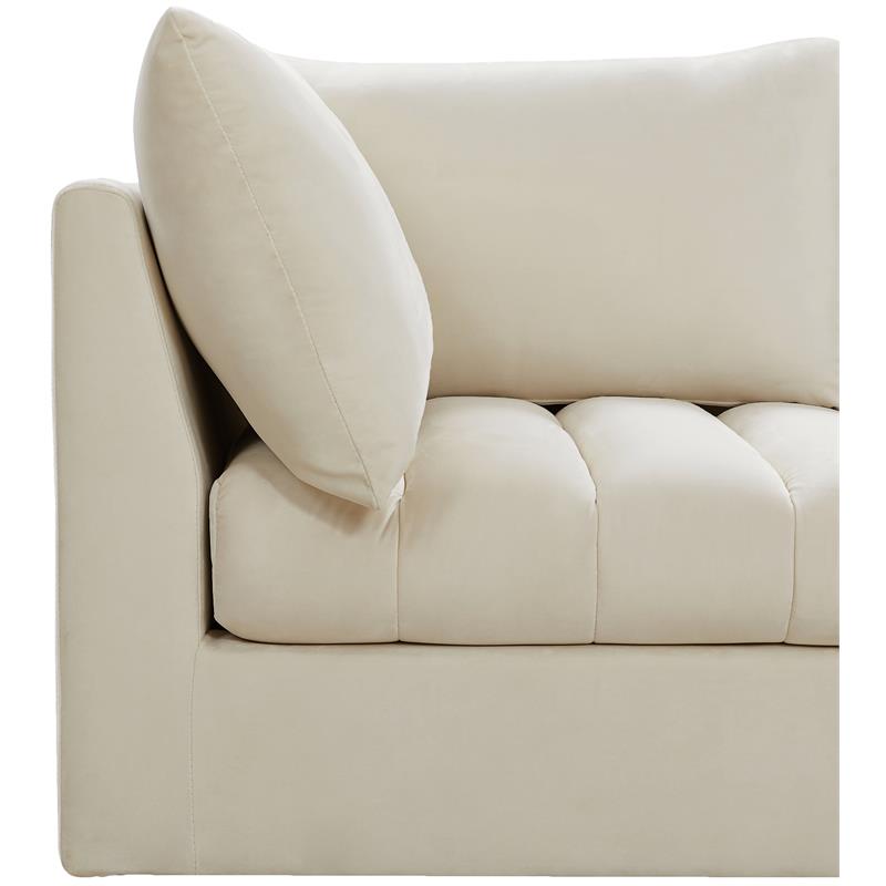 Pemberly Row Contemporary Soft Cream Velvet Modular Sofa - 103