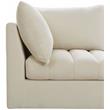 Pemberly Row Contemporary Soft Cream Velvet Modular Sofa - 103