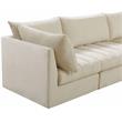 Pemberly Row Contemporary Soft Cream Velvet Modular Sofa - 103