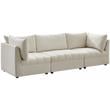 Pemberly Row Contemporary Soft Cream Velvet Modular Sofa - 103