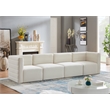 Pemberly Row Modern Soft Cream Velvet Modular Sofa - 126