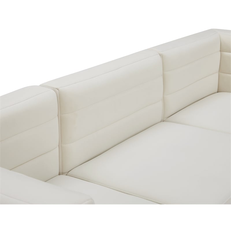 Pemberly Row Modern Soft Cream Velvet Modular Sofa - 126