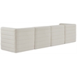Pemberly Row Modern Soft Cream Velvet Modular Sofa - 126