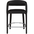 Pemberly Row Modern Soft Black Vegan Leather Stool - 23.5