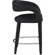Pemberly Row Modern Soft Black Vegan Leather Stool - 23.5