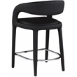 Pemberly Row Modern Soft Black Vegan Leather Stool - 23.5