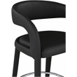 Pemberly Row Modern Soft Black Vegan Leather Stool - 23.5