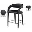 Pemberly Row Modern Soft Black Vegan Leather Stool - 23.5