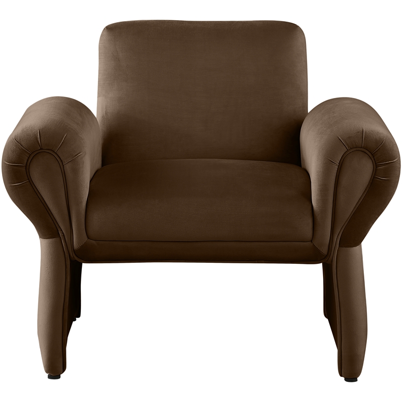 Pemberly Row Modern Soft Brown Velvet Accent Chair - 36.5