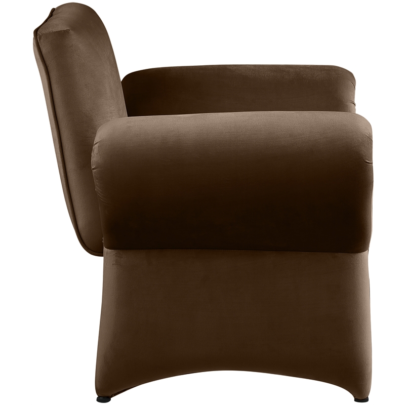 Pemberly Row Modern Soft Brown Velvet Accent Chair - 36.5