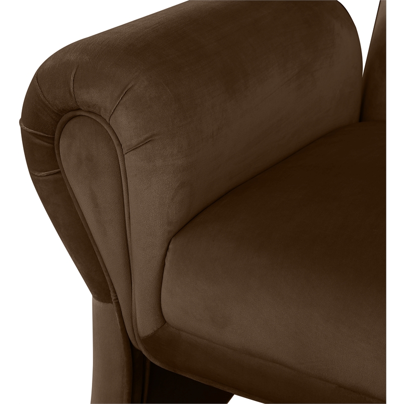 Pemberly Row Modern Soft Brown Velvet Accent Chair - 36.5
