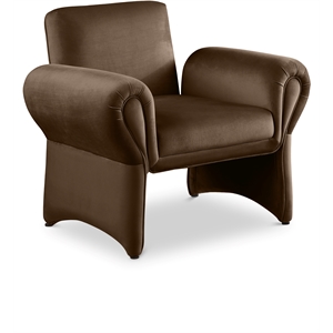 Pemberly Row Modern Soft Brown Velvet Accent Chair - 36.5&quotW x 28.5&quotD x 31&quotH