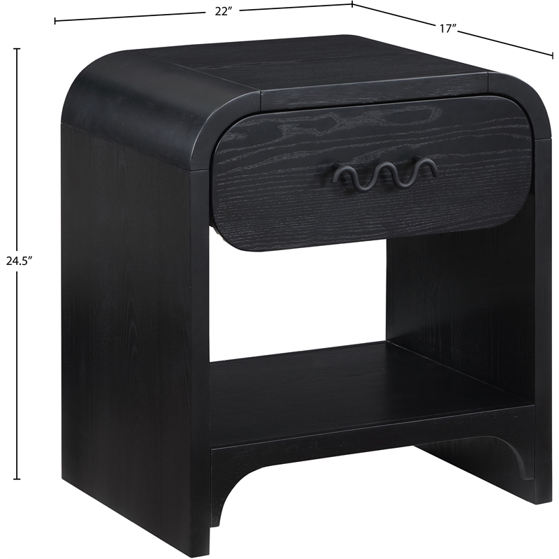 Pemberly Row Contemporary Black Night Stand / Side Table - 22