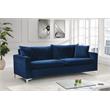 Pemberly Row Modern Upholstered Velvet Sofa in Navy - 81.5