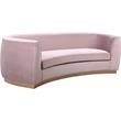 Pemberly Row Contemporary Upholstered Velvet Sofa in Pink - 91.5