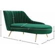 Pemberly Row Contemporary Upholstered Green Velvet Chaise - 74