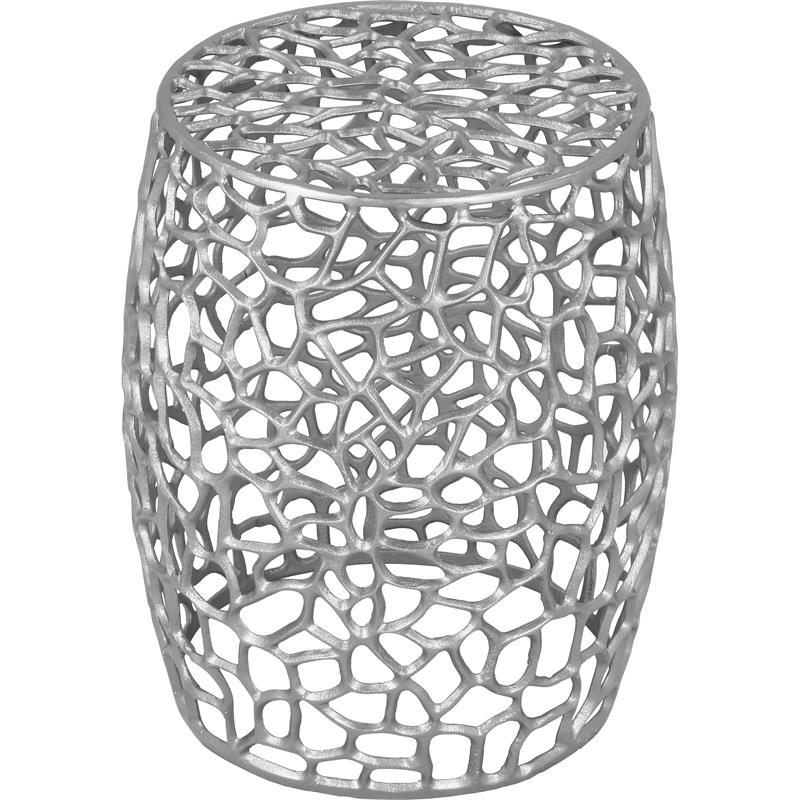 Pemberly Row Modern Solid Chrome Aluminum End Table - 17.5