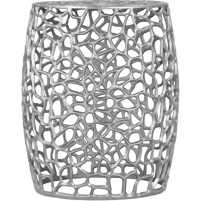 Pemberly Row Modern Solid Chrome Aluminum End Table - 17.5