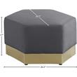 Pemberly Row Modern Upholstered Gray Velvet Ottoman - 26.75