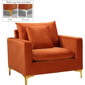 Pemberly Row Contemporary Upholstered Cognac Velvet Chair - 36&quotW x 33.5&quotD x 33&quotH