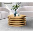 Pemberly Row Contemporary Brushed Gold Round Coffee Table - 34