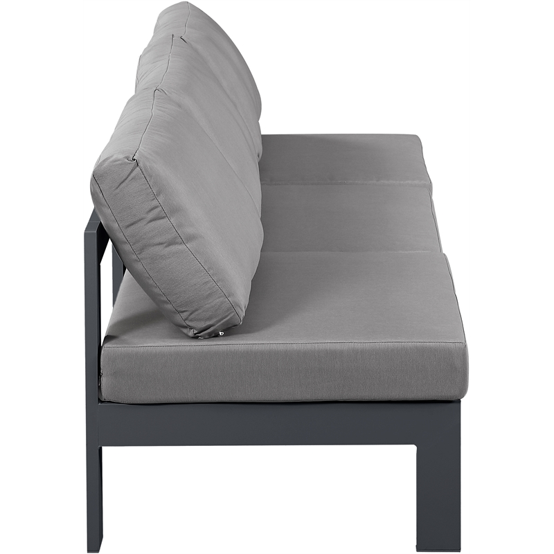 Pemberly Row Contemporary Gray Outdoor Patio Modular Sofa - 90