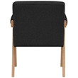 Pemberly Row Mid-Century Solid Wood Frame Black Boucle Fabric Accent Chair