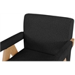 Pemberly Row Mid-Century Solid Wood Frame Black Boucle Fabric Accent Chair