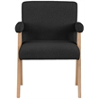 Pemberly Row Mid-Century Solid Wood Frame Black Boucle Fabric Accent Chair
