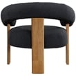 Pemberly Row Mid-Century Black Boucle Fabric Accent Chair - 35.5